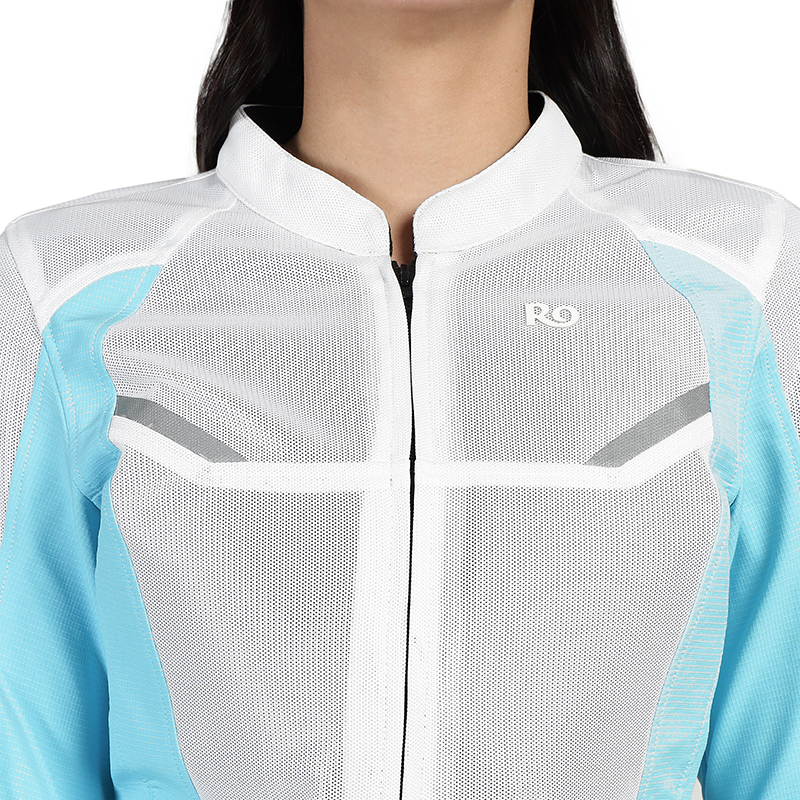 여성 스카이 블루 투어러 라이딩 재킷-1